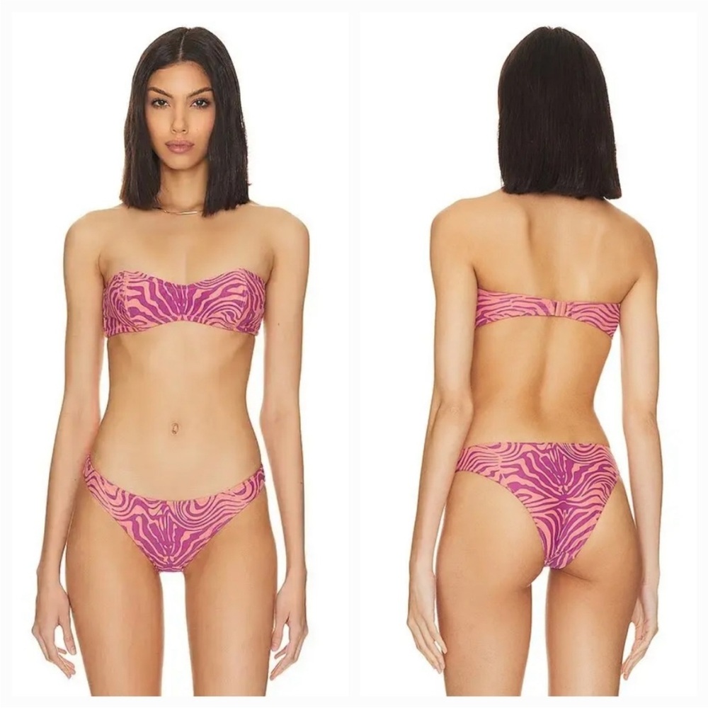 Vibrant Pink Patterned Bikini Set